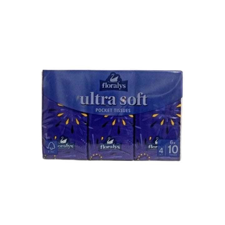 Floralys Ultra Soft Pocket Tissues 4ply X6