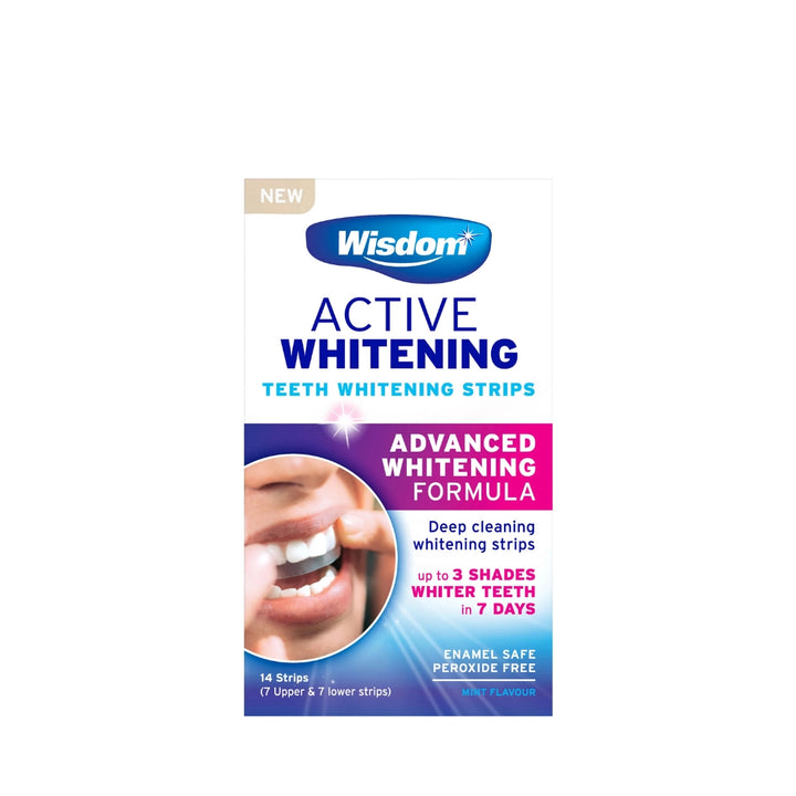 Wisdom Active Whitening Teeth Whitening Strips Mint Flavour - 14 Strips
