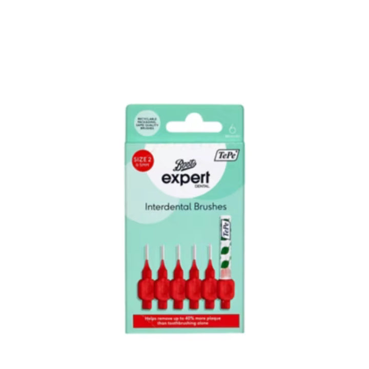 Boots Expert Dental TePe Interdental Brushes Size 2 (0.5mm) - 6 Brushes