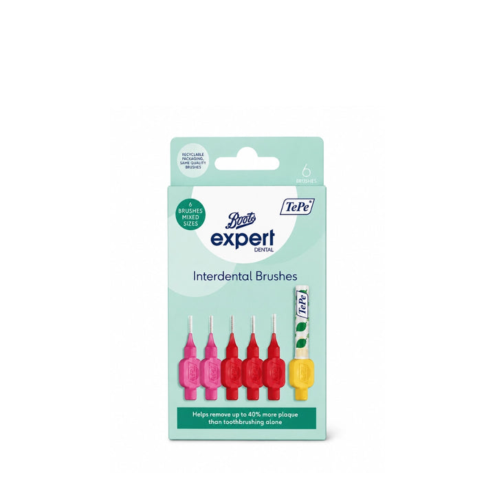 Boots Expert Dental TePe Interdental Brushes Mixed Sizes - 6 Brushes
