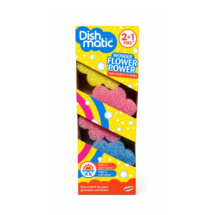 Dish matic Wonder Flower Power Non Scratch Scourers - 3 Pack