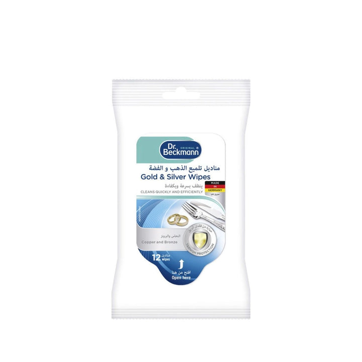 Dr. Beckmann Original Gold & Silver Wipes Tarnish Protection - 12 Wipes