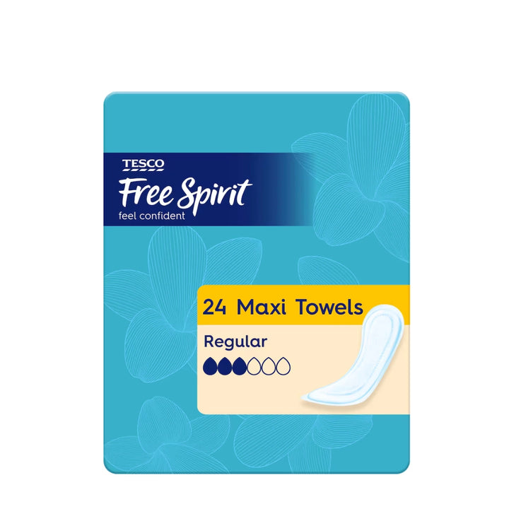 Tesco Free Spirit Regular Maxi Towels - 24 Pack