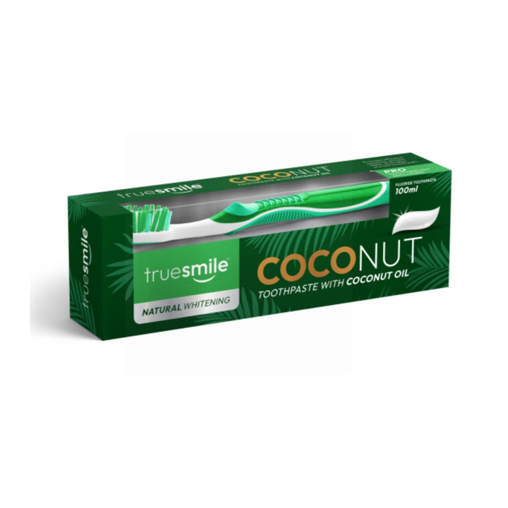 Truesmile Coconut Toothpaste with Coconut Oil + Free Toothbrush - 100ml