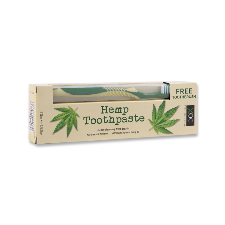 XOC Hemp Toothpaste with Natural Hemp Oil + Free Toothbrush - 100ml