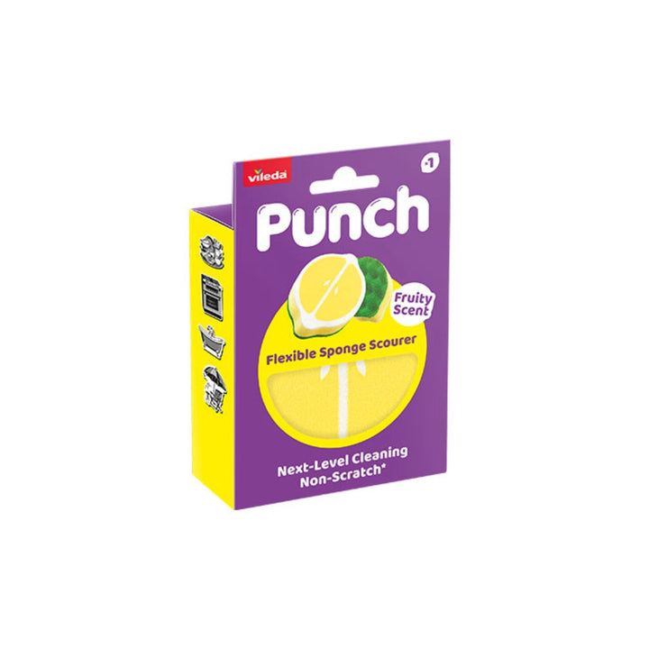Vileda Punch Fruity Scent Flexible Non-Scratch Sponge Scourer