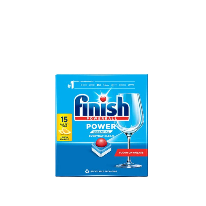 Finish Powerball Power Essential Lemon Sparkle All In 1 Dishwasher Tabs - 15 Tabs