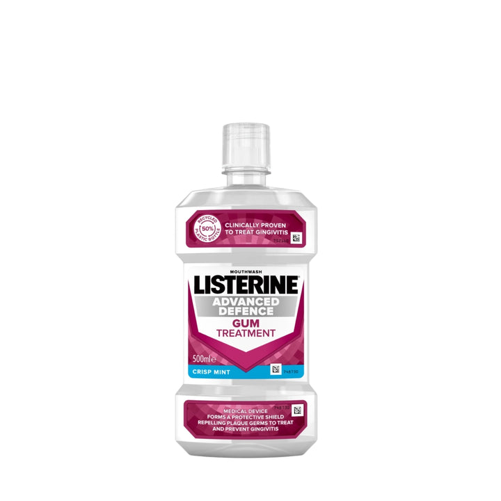 Listerine Advanced Defence Gum Treatment Mouthwash Crisp Mint 500ml