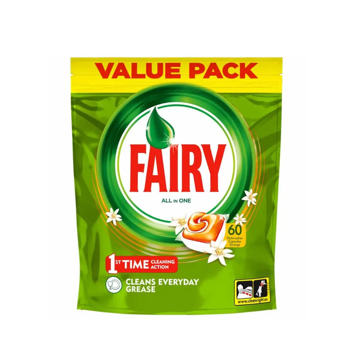 Fairy All in One Dishwasher Capsules Orange Value Pack - 60 Capsules