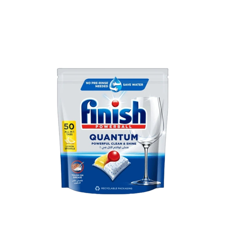 Finish Powerball Quantum All in 1 Lemon Dishwasher Tablets - 50 Tabs