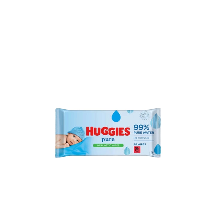 Huggies Pure 0% Plastic Baby Wipes 48s
