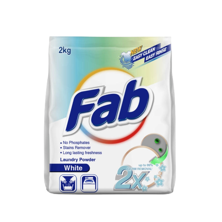 Fab Powder Detergent White 2kg